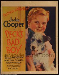 8t183 PECK'S BAD BOY WC '34 wonderful image Jackie Cooper and his canine dog partner in mischief!