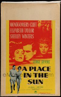 8t186 PLACE IN THE SUN WC '51 great c/u of Montgomery Clift & Shelley Winters cheek-to-cheek!
