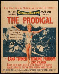 8t187 PRODIGAL WC '55 art of sexiest Biblical Lana Turner & Edmond Purdom!