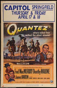 8t188 QUANTEZ WC '57 Fred MacMurray, Dorothy Malone, naked fear walked the silent streets!
