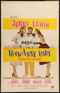 8t191 ROCK-A-BYE BABY WC '58 Jerry Lewis with Marilyn Maxwell, Connie Stevens, and triplets!