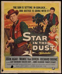 8t211 STAR IN THE DUST WC '56 John Agar, Mamie Van Doren, a story of the most desperate gamble!