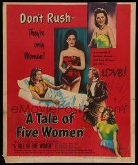 8t217 TALE OF FIVE WOMEN WC '52 sexy Gina Lollobridiga & screenful of luscious dames w/ one idea!