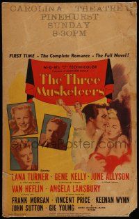 8t223 THREE MUSKETEERS WC '48 Lana Turner, Gene Kelly, June Allyson, Angela Lansbury
