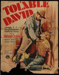 8t225 TOL'ABLE DAVID WC '30 great Spicker art of Noah Beery tormenting Richard Cromwell!