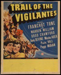 8t227 TRAIL OF THE VIGILANTES WC '40 Franchot Tone + great montage art of the entire cast!