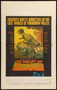 8t231 VALLEY OF GWANGI WC '69 Ray Harryhausen, Frank McCarthy artwork of cowboys vs dinosaurs!