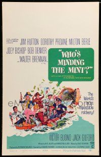 8t236 WHO'S MINDING THE MINT WC '67 great wacky art of entire cast on boat by Jack Rickard!