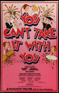8t065 YOU CAN'T TAKE IT WITH YOU stage play WC '83 great cartoon art by Michael Thomas!