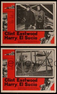 8t255 DIRTY HARRY 6 Mexican LCs '71 great images of Clint Eastwood, Don Siegel crime classic!