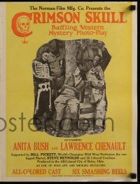 8t026 CRIMSON SKULL pressbook '21 colored cowboys Anita Bush & Lawrence Chenault, lost film!