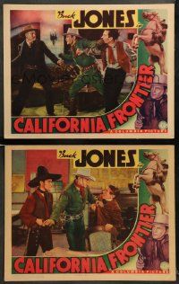 8w848 CALIFORNIA FRONTIER 2 LCs '38 great images of cowboy Buck Jones vs. greedy gold-crazed men!