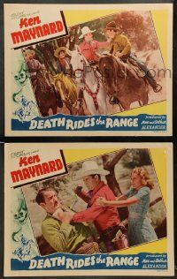 8w854 DEATH RIDES THE RANGE 2 LCs '40 Ken Maynard, Fay McKenzie, Charles King & Rivero!