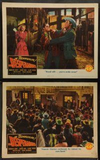 8w855 DESPERADOES 2 LCs '43 great western images of Randolph Scott, Glenn Ford, Claire Trevor!
