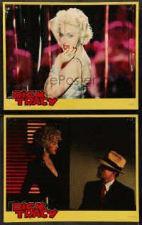 8w858 DICK TRACY 2 LCs '90 Warren Beatty, both with sexy Madonna as Breathless Mahoney!