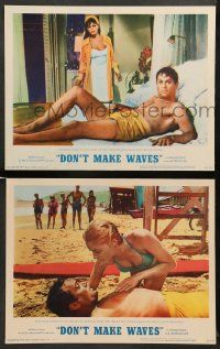 8w859 DON'T MAKE WAVES 2 LCs '67 Tony Curtis, super sexy Sharon Tate & Claudia Cardinale!