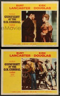 8w878 GUNFIGHT AT THE O.K. CORRAL 2 LCs '57 Burt Lancaster & sexy Rhonda Fleming, John Sturges!