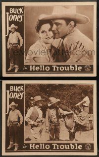 8w881 HELLO TROUBLE 2 LCs '32 cowboy Buck Jones with pretty Lina Basquette, Russell Simpson!