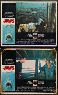 8w891 JAWS 2 int'l LCs '75 great images of Steven Spielberg's classic man-eating shark!