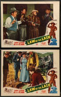 8w898 LAW OF THE LASH 2 LCs '47 great images of Lash La Rue, Fuzzy St. John, Charles King!