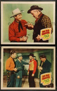 8w919 OLD FRONTIER 2 LCs '50 great images of western cowboy Monte Hale, Paul Hurst, Coffin!