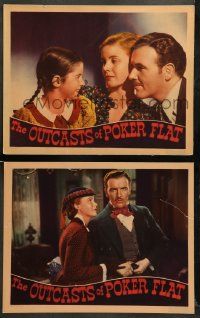 8w921 OUTCASTS OF POKER FLAT 2 LCs '37 Bret Harte classic, Preston Foster, Muir, Virginia Weidler