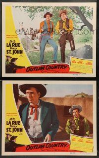 8w922 OUTLAW COUNTRY 2 LCs '48 great cowboy western images of cowboys Lash La Rue & White!