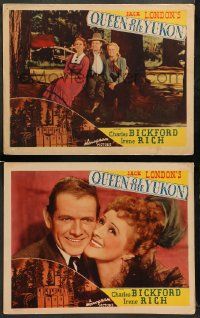 8w931 QUEEN OF THE YUKON 2 LCs '40 from Jack London story, Charles Bickford, riverboat casino!