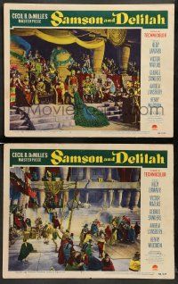 8w951 SAMSON & DELILAH 2 LCs '49 Cecil B. DeMille, huge cast scenes!