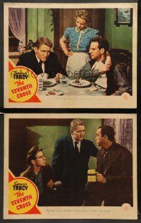 8w956 SEVENTH CROSS 2 LCs '44 cool images of Spencer Tracy, Jessica Tandy, Hume Cronyn!
