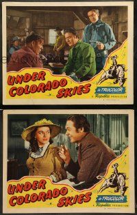 8w976 UNDER COLORADO SKIES 2 LCs '47 Monte Hale, pretty Lorna Gray as Adrian Booth, William Haade!
