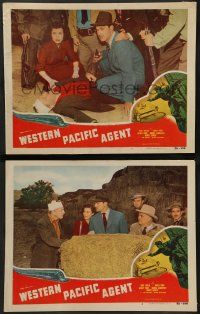 8w988 WESTERN PACIFIC AGENT 2 LCs '50 Kent Taylor & Sheila Ryan stop a killer on a rampage!