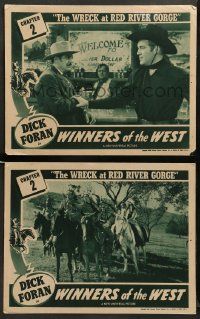8w997 WINNERS OF THE WEST 2 chapter 2 LCs '40 Dick Foran, serial, The Wreck at Red River Gorge!