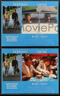 8w297 RAIN MAN 8 English LCs '88 Tom Cruise & autistic Dustin Hoffman, directed by Barry Levinson!