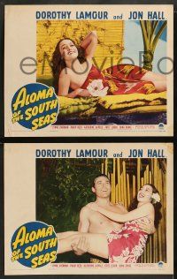 8w037 ALOMA OF THE SOUTH SEAS 8 LCs '41 wonderful images of Dorothy Lamour in sarong, Jon Hall