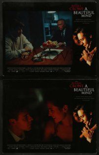 8w576 BEAUTIFUL MIND 5 LCs '01 Ron Howard directed, paranoid-schizophrenic Russell Crowe!