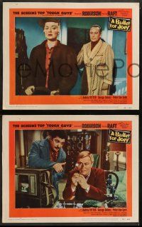 8w497 BULLET FOR JOEY 6 LCs '55 Edward G. Robinson, George Raft, pretty Audrey Totter, film noir!