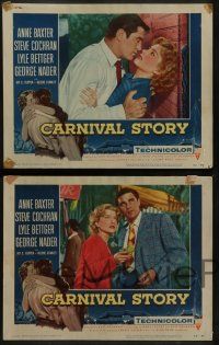 8w411 CARNIVAL STORY 7 LCs '54 Anne Baxter & Steve Cochran, we're both bad, baby!