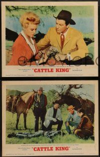8w645 CATTLE KING 4 LCs '63 great images of western cowboy Robert Taylor, Joan Caulfield!