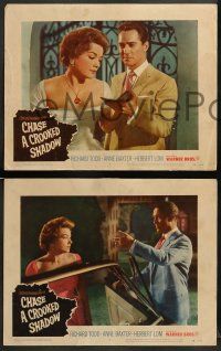 8w499 CHASE A CROOKED SHADOW 6 LCs '58 Anne Baxter, Richard Todd, Lom, it makes mystery history!