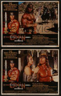 8w414 CONAN THE DESTROYER 7 LCs '84 Arnold Schwarzenegger is the most powerful legend of all!