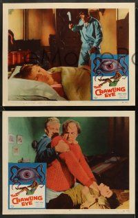 8w503 CRAWLING EYE 6 LCs '58 Tucker, w/ classic art of the slithering eyeball monster with victim!