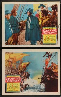 8w584 DAMN THE DEFIANT 5 LCs '62 Alec Guinness & Dirk Bogarde facing a bloody mutiny!