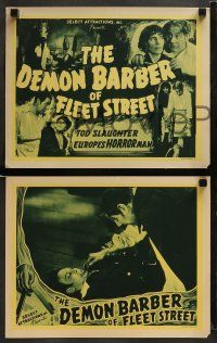 8w652 DEMON BARBER OF FLEET STREET set of 4 LCs '39 Europe's horror man Tod Slaughter, Sweeney Todd