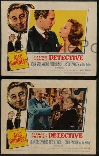8w422 DETECTIVE 7 LCs '54 Alec Guinness, gorgeous Joan Greenwood, Peter Finch, Cecil Parker!