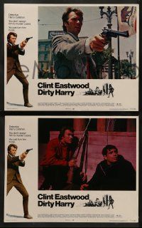 8w131 DIRTY HARRY 8 LCs '71 great images of Clint Eastwood, Don Siegel crime classic!