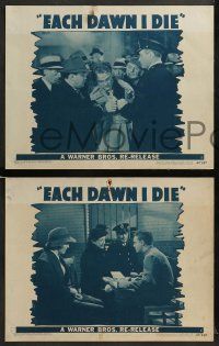 8w746 EACH DAWN I DIE 3 LCs R47 James Cagney & George Raft, William Keighley directed!