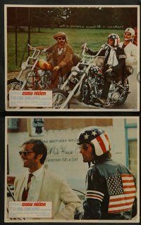 8w424 EASY RIDER 7 LCs '69 Peter Fonda, Nicholson, Black, biker classic directed by Dennis Hopper!