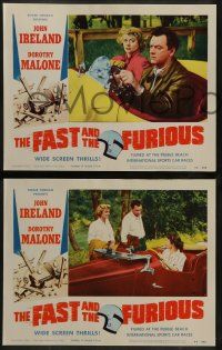 8w428 FAST & THE FURIOUS 7 LCs '54 John Ireland, Dorothy Malone, high speed car racing excitement!