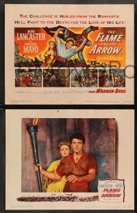 8w156 FLAME & THE ARROW 8 LCs '50 Burt Lancaster & Nick Cravat kidnap Virginia Mayo!
